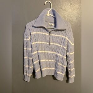 Baby blue and white quarter zip. Thick